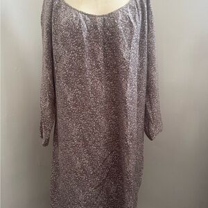 Witchery Long Sleeve Brown Patterned Dress